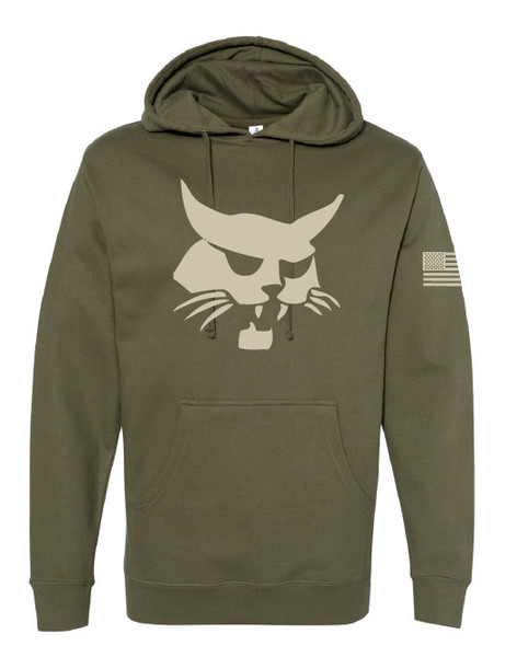 Custom Co-Branded Bobcat Hoodie - Military Green