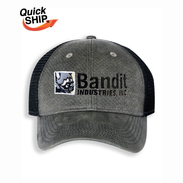 Grey/Black Meshback Cap - Bandit Logo