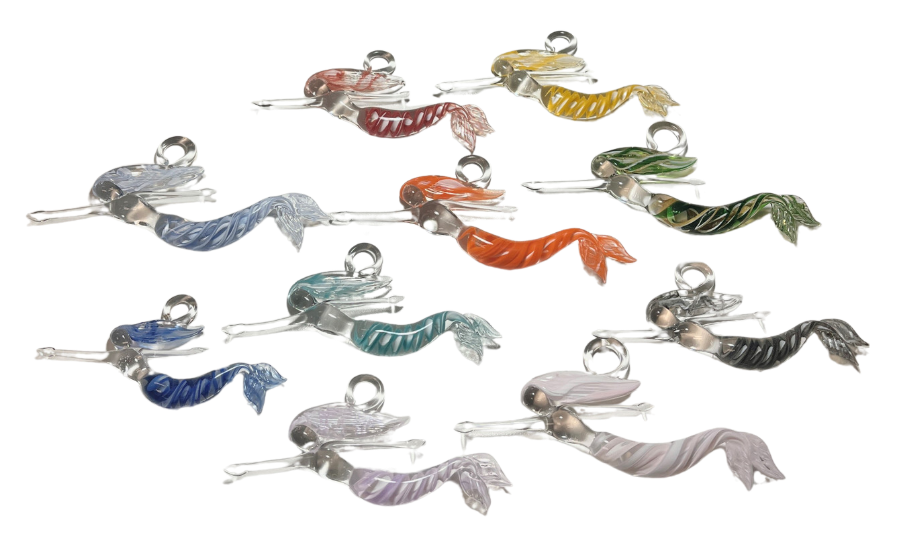 ガラス製品　Mermaid品 Glass Mermaid Ornament - VisitNorfolk Mermaid Market