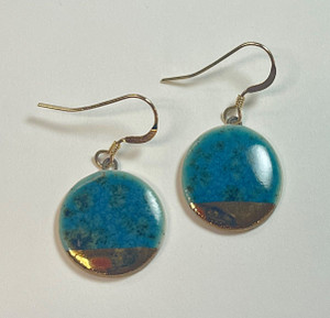 Dark Green Circle Earrings