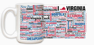 Cities in Virginia Mug Cities in Virginia Mug