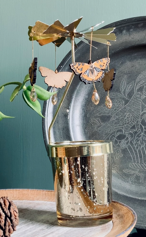 Tortoiseshell Butterfly Candle Carousel