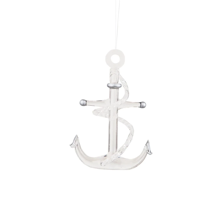 Anchor Glass Ornament