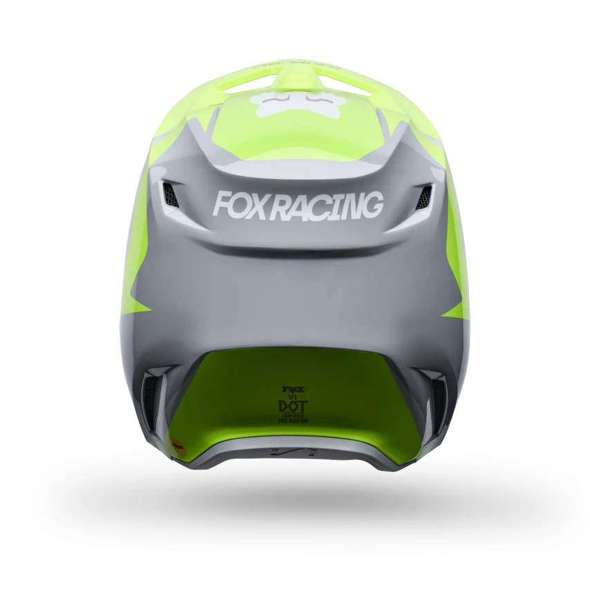FOX V1 FRAME HELMET - GREY/YELLOW)