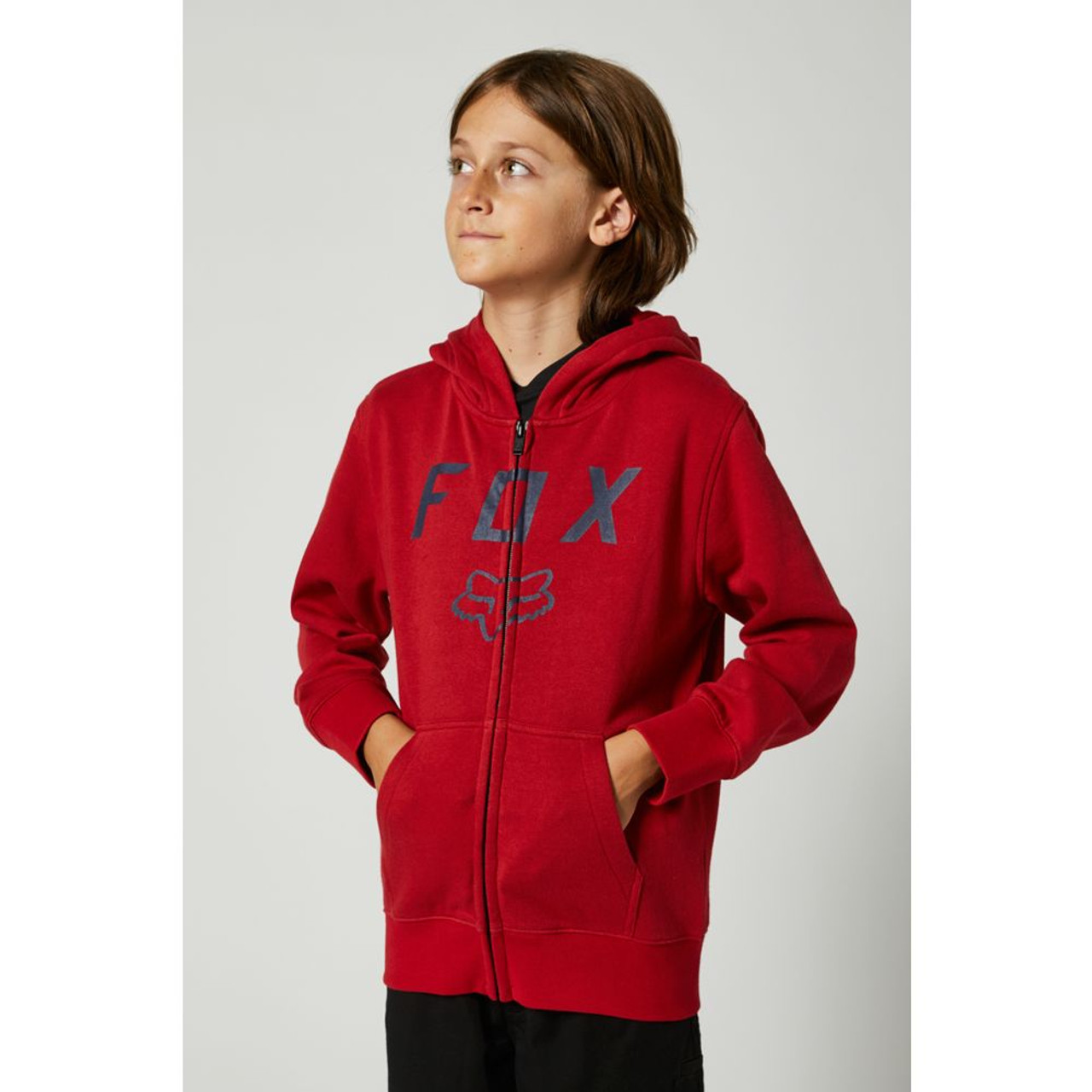 FOX YOUTH LEGACY MOTH ZIP FLEECE RED