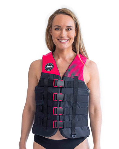 4 BUCKLE VEST HOT PINK LIFE JACKET