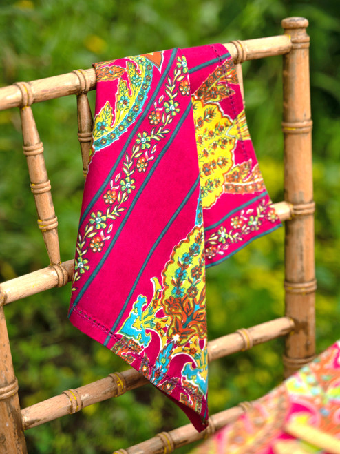 Hello Pineapple Luncheon Napkin Set of 4 - Fuchsia