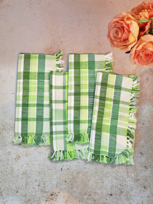 Savannah Seersucker Napkin Set of 4 - Green