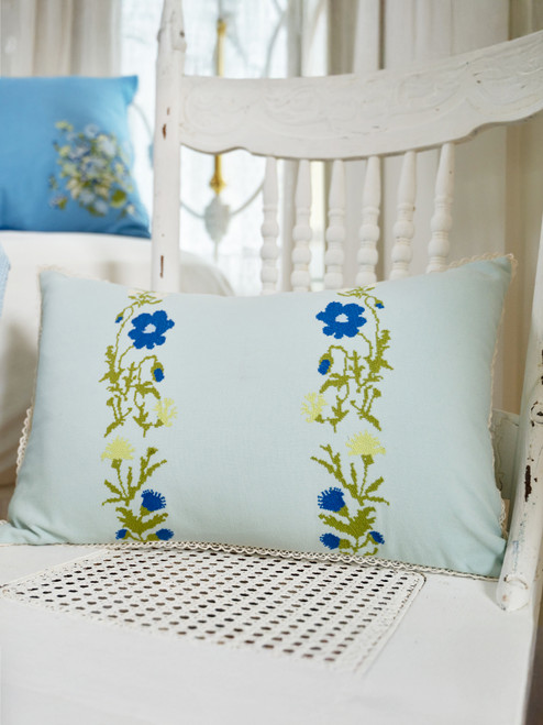 Trellis Cushion Cover - Aqua