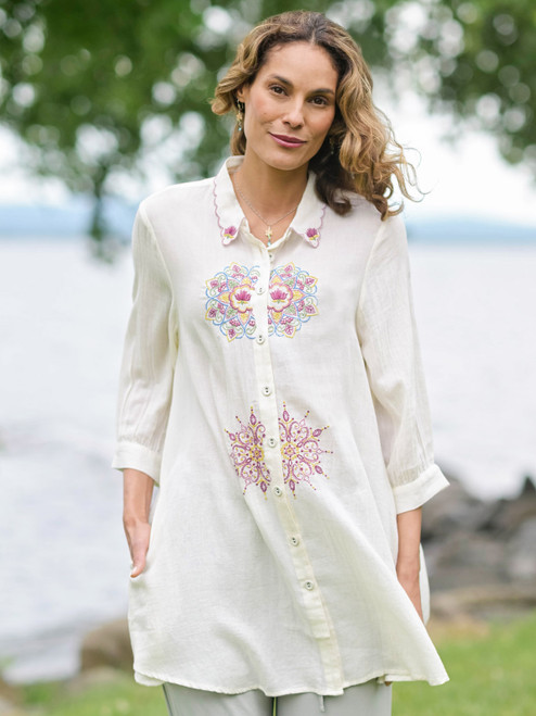 Mandala Tunic - Ecru