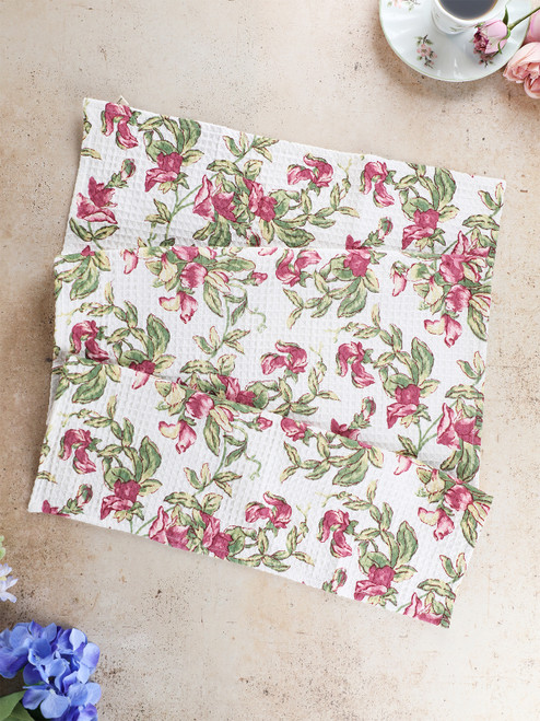 Sweet Pea Tea Towel Set of 2 - Ivory