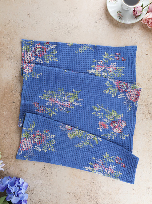 Russian Chintz Tea Towel Set of 2 - Blue