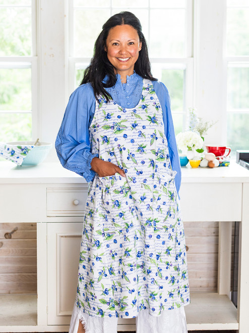 Blueberry Farmhouse Apron - Blue