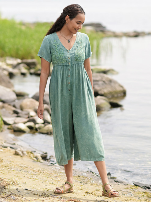 Genuinely Jess Jumpsuit - Sunwashed Green