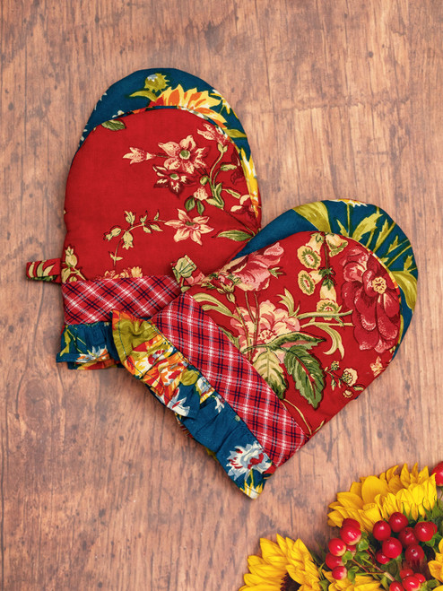 Happy Harvest Patchwork Mini Mitt Set of 2 - Multi