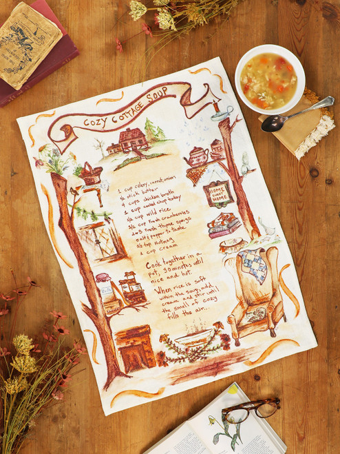 Cottage Soup Tea Towel - Ecru