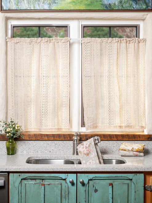 Camelia Cafe Curtain Set of 2 - Natural