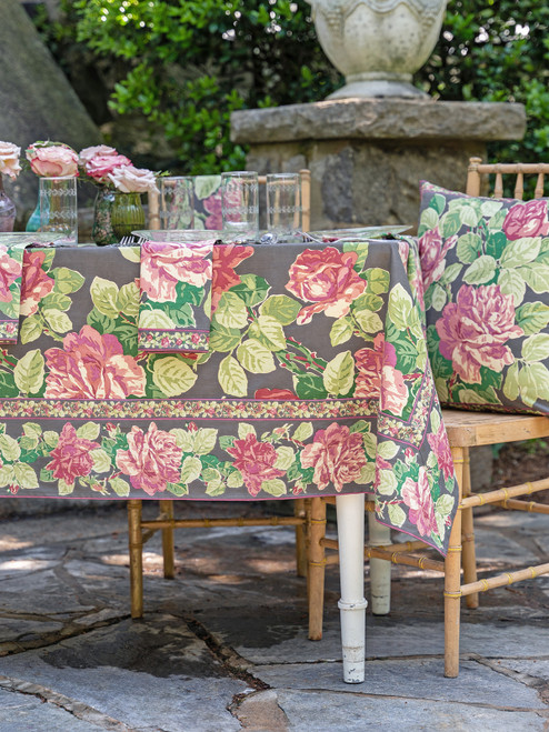 Austen Rose Tablecloth - Mocha