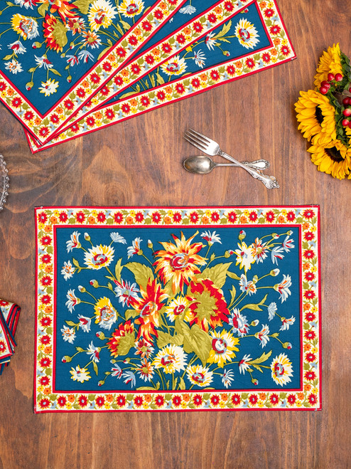 Marguerite Placemat Set of 4 - Teal