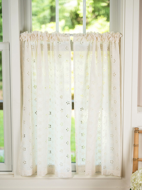 Katie Cafe Curtain Set of 2 - Ecru
