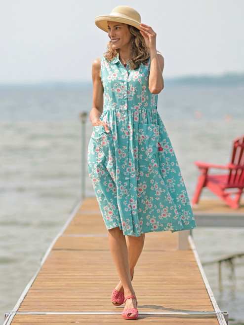 Daisy Porch Dress - Aqua