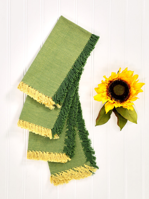 Chambray Napkin Set of 4 - Green Gold