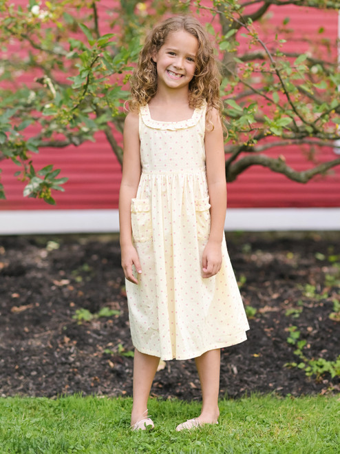 Candy Dot Kids Dress - Cream