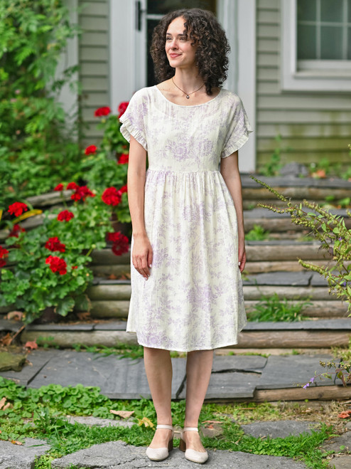 Felicity Dress - Ecru Amethyst