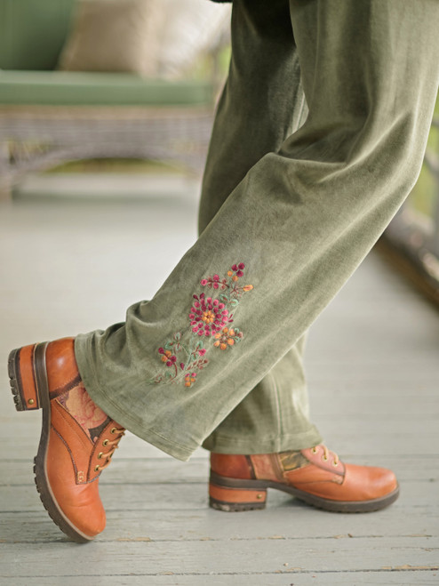 Folksong Velour Legging - Olive