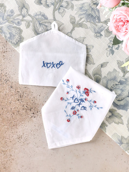 XOXO Envelope Hankie - Blue
