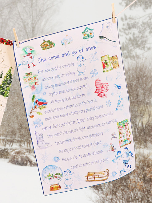 The Come and Go of Snow Tea Towel - White