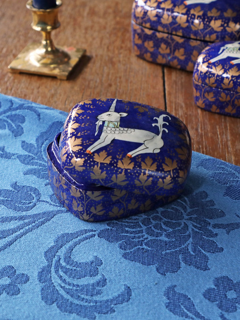 Unicorn Trinket Box Medium - Navy