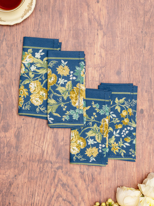 Russian Chintz Luncheon Napkin Set of 4 - Navy