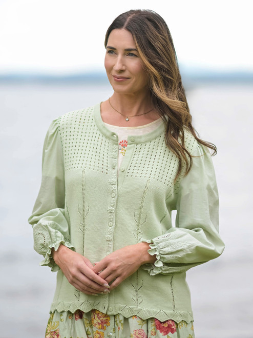 Tea Shop Sweater - Sage