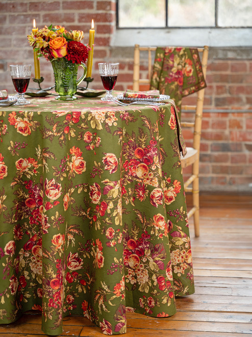 Bountiful Harvest Round Cloth - Olive