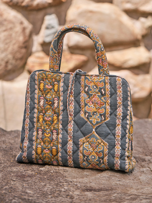 Quilted Makeup Bag - Peru Dark Grey
