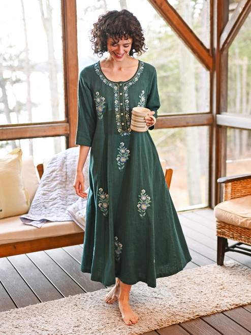 Kerala Caftan - Teal Green