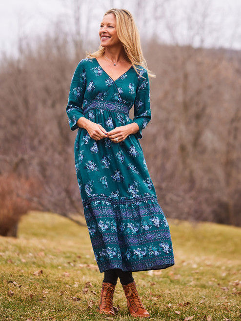 Estella Hostess Dress - Dark Teal