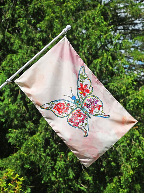 Butterfly House Flag - Pink