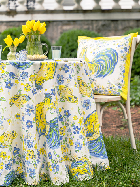 Rooster Round Cloth - Provence