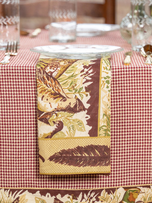 Pheasant Napkin Set of 4 - Cabernet