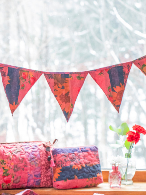 Remnant Patchwork Pennant - Berry
