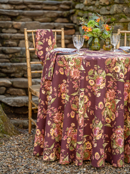 Marguerite Round Cloth - Chocolate