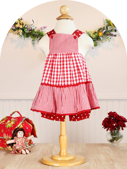 Picnic Check Baby Play Set - Red White