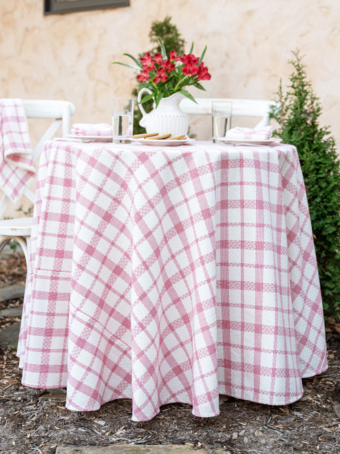 Marseille Plaid Round Cloth - Red