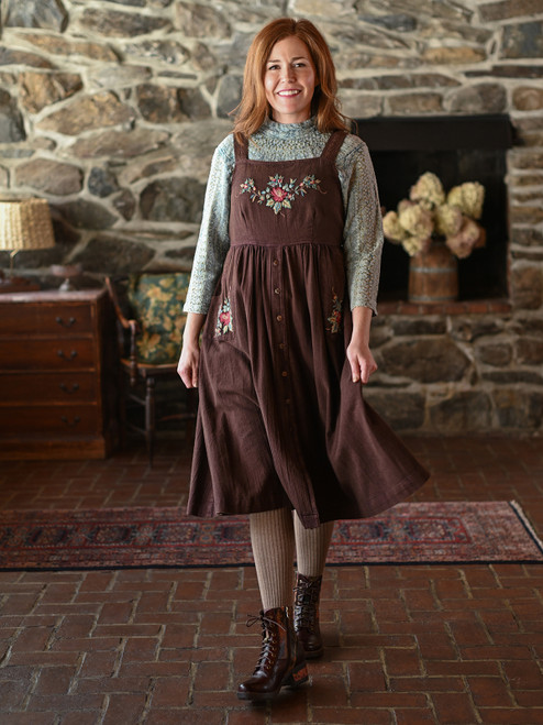 Charlie Pinafore Dress - Brown