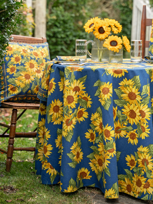 Sunflower Valley Round Cloth - Navy