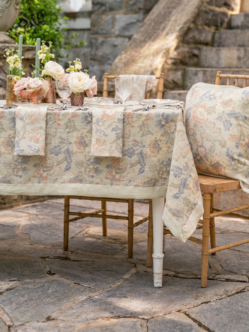 Isabelle's Ikat Linen Tablecloth - Soft Sage