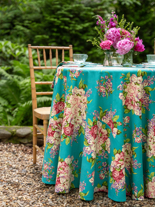 Blanche Round Cloth - Turquoise