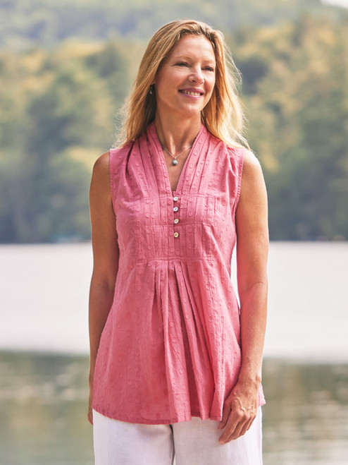 Cameo Sleeveless Blouse - Coral